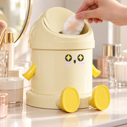 🌼 Cute & Practical | Cartoon Mini Desktop Trash Can | Adorable Tabletop Waste Bin