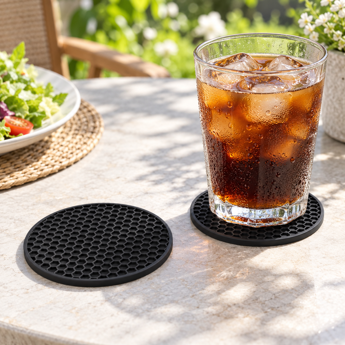 ☕ Everyday Comfort | Honeycomb Round Coasters | Modern Table Protection