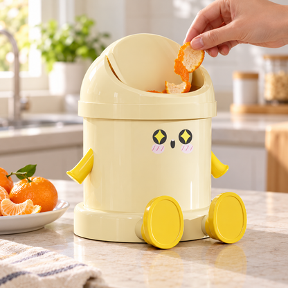 🌼 Cute & Practical | Cartoon Mini Desktop Trash Can | Adorable Tabletop Waste Bin